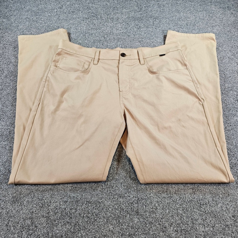 TravisMathew Mens 34 Khaki Tan Open To Close Golf Pants Performance Casual